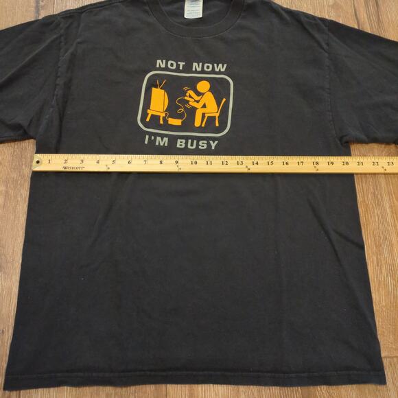 VTG Not Now I'm Busy Gamer Adult Large Shirt Xbox PlayStation Nintendo Tech Y2K - Picture 5 of 6
